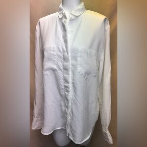 Anthropologie Cloth & Stone Lyocell Split Back Button Down Shirt Size Large